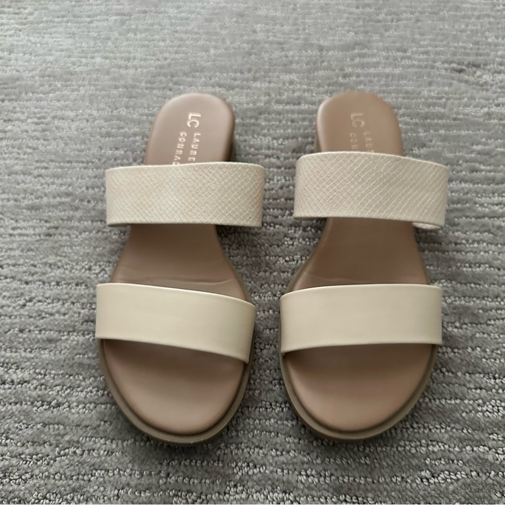 Lauren Conrad, tan sandals, size 8